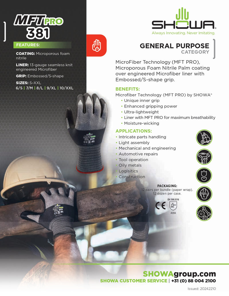 Carica immagine in Galleria Viewer, SHOWA 381 MIC SPALMATO NITRILE